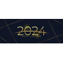 CARTE DE VOEUX 2024 OR FOND BLEU GRAPHIQUE V2 IMPR RECTO-VERSO X100