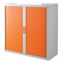 PAPERFLOW Armoire à rideau easyOffice, 2 étagères Hêtre + couleur au choix